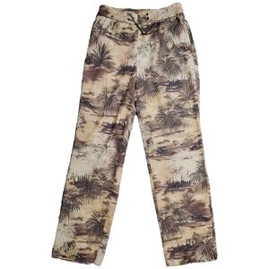 Guess Green Palm Print Jogger Pants